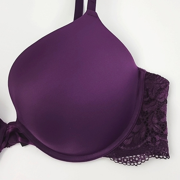 ⭐️2/ $40⭐️ La SENZA Obsession Dark Plum Purple Push Up Underwire Lace Bra 38D - Picture 7 of 14